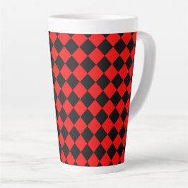 Red Black Checker Diamond Pattern