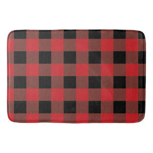 Red & Black Checker-Helgdag-format Badrumsmatta