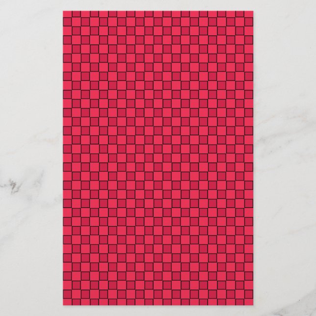 Red Black Checkerboard Brevpapper (Framsida)
