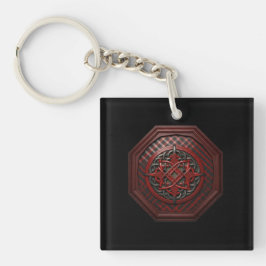 Red & Black Checkerboard Celtic Knot In A Frame