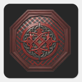  Red & Black Checkerboard Celtic Knot In A Frame Fyrkantigt Klistermärke