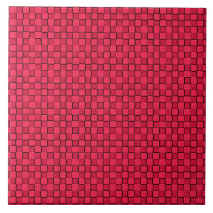 Red Black Checkerboard Kakelplatta