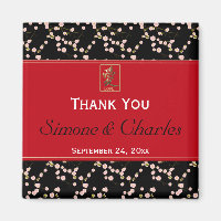 Red Black Cherry Blommars Wedor Magnet