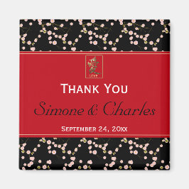 Red Black Cherry Blommars Wedor Magnet
