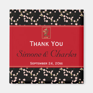 Red Black Cherry Blommars Wedor Magnet