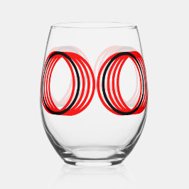 Red Black Circles Modern Drinkware Set