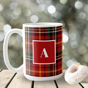 Red Black Classic jul Play Monogram Initial Kaffemugg