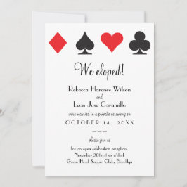 Red Black Classic Las Vegas Elopement Announcment Inbjudningar