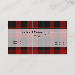 Red & Black Cunningham Family Tartan Play Anpassni Visitkort