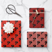 Red & Black Cute Gift Wrapper (frågetecken)