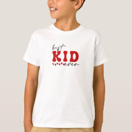 Red Black Cute Retro Typography Best Kid någonsin T Shirt