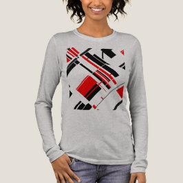Red Black Diagonal Shapes Linjer MCM-inspirerad ko T Shirt