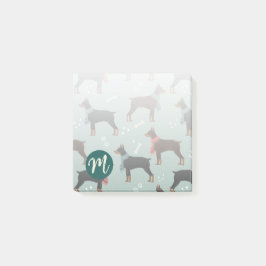 Red & Black Dobermans i Scarves Winter Mönster Post-it Block