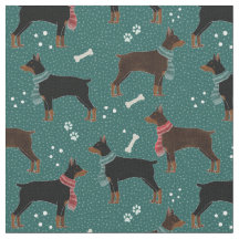 Red & Black Dobermans i Scarves Winter Mönster