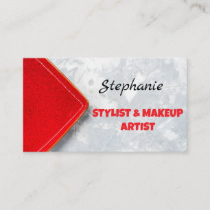 Red Black Elegant Professionell Modern Monogram Visitkort