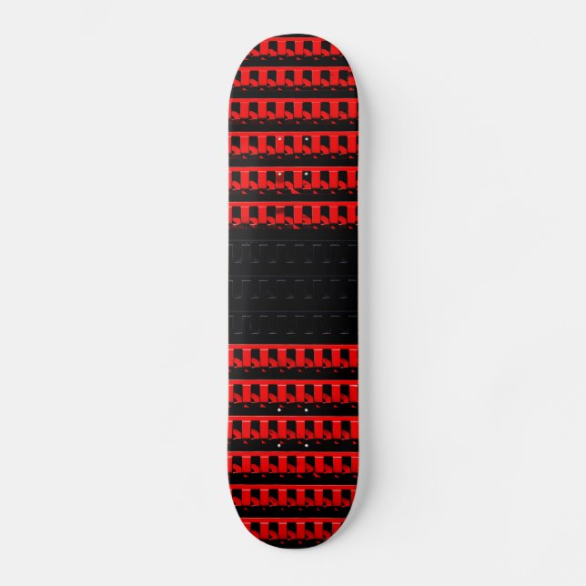 Red Black Fence Mini Skateboard Bräda 18,5 Cm (Framsida)