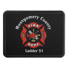 Red & Black Fire Department-Anpassningsbar, Logoty Dragkroksskydd