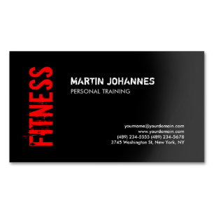 Red Black Fitness Personal Trainer Affärskort Magnetiska Visitkort