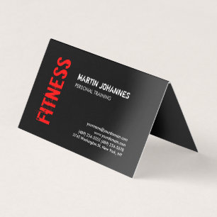 Red Black Fitness Personal Trainer Affärskort Visitkort
