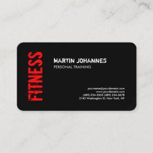 Red Black Fitness Personal Trainer Affärskort Visitkort
