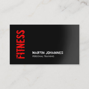 Red Black Fitness Personal Trainer Affärskort Visitkort
