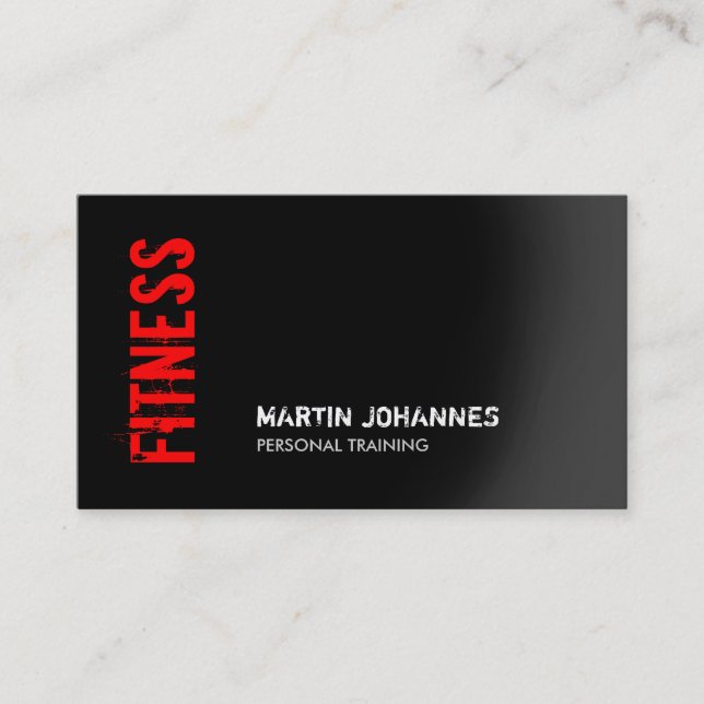 Red Black Fitness Personal Trainer Affärskort Visitkort (Framsida)