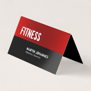 Red Black Fitness Personal Trainer Bodybuilding Visitkort