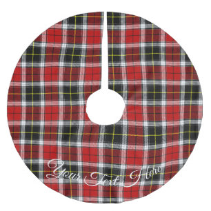 Red & Black Flanella Tartan Julgransmatta Borstad Polyester