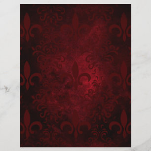 Red & Black Fleur de Lis Patterned Papper
