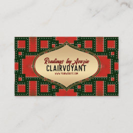Red Black fold Guld Goddess Tarot Reader Visitkort