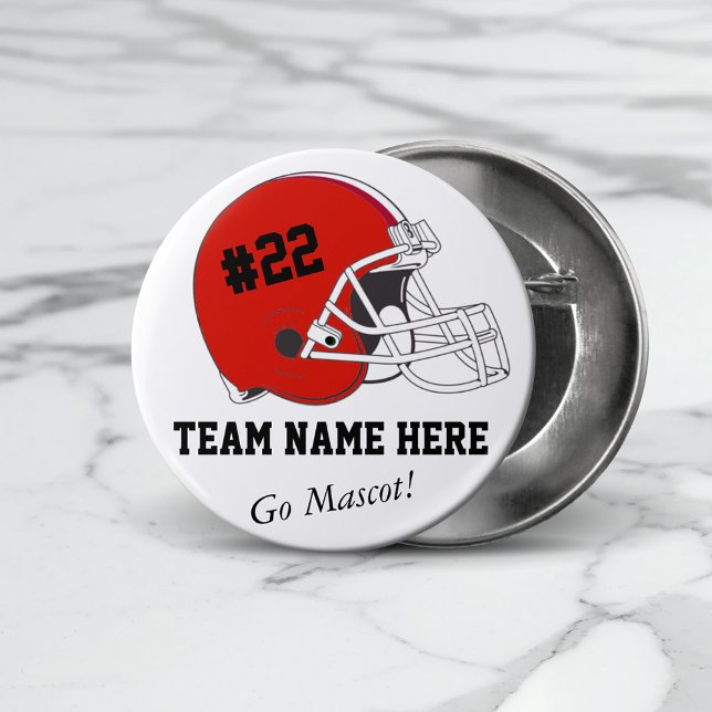 Red Black Football Helmet・ Anpassningsbar Knapp (Skapare uppladdad)