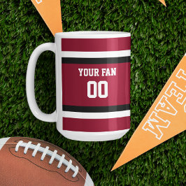 Red & Black Football Team Personlig Kaffemugg