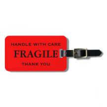 Red Black Fragile Handle med Care Tack