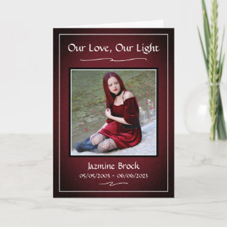 Red Black Funeral Service Foled Program