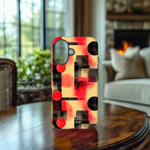 Red & Black Geometric Art Phone Case för iPhone