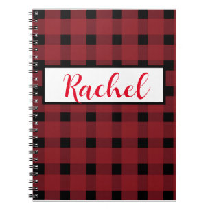 Red Black Gingham Personlig Anteckningsbok