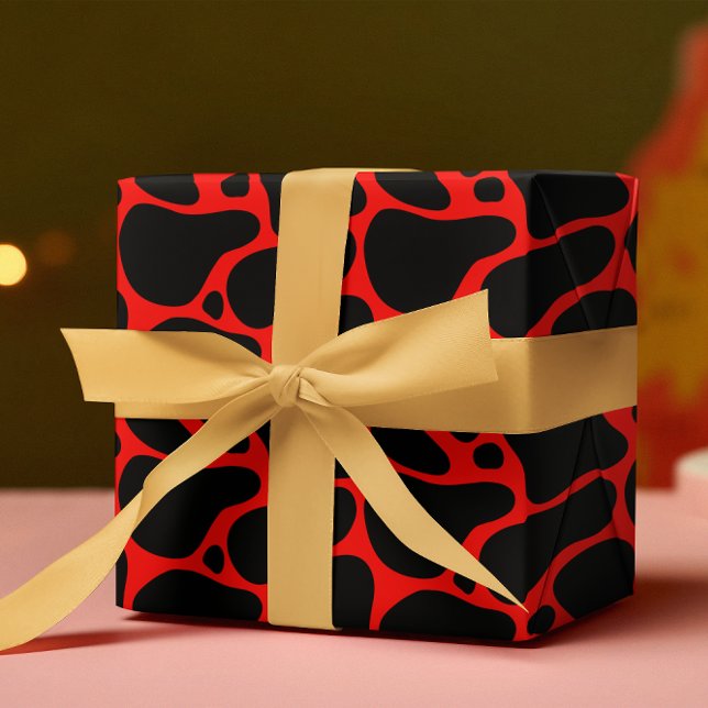 Red & Black Giraffe Mönster Presentpapper (Skapare uppladdad)