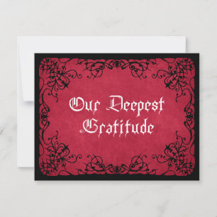 Red Black Gothic Bröllop Tack Kort