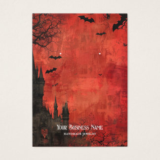 Red Black Gothic Halloween Earring Visning Card Visitkort