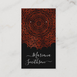 Red & Black Gothic Mandala Earring Visning Cards Visitkort