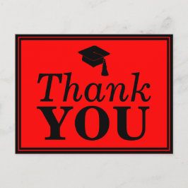 Red Black Grad Cap Tack Vykort