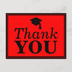 Red Black Grad Cap Tack Vykort