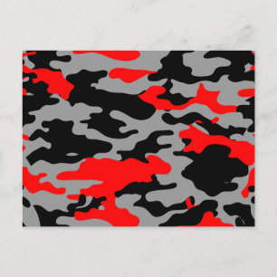 RED, BLACK & GRÅTT CAMO VYKORT