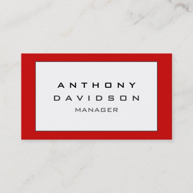 Red Black Grått Gräns Mönster Affärskort Visitkort (Framsida)