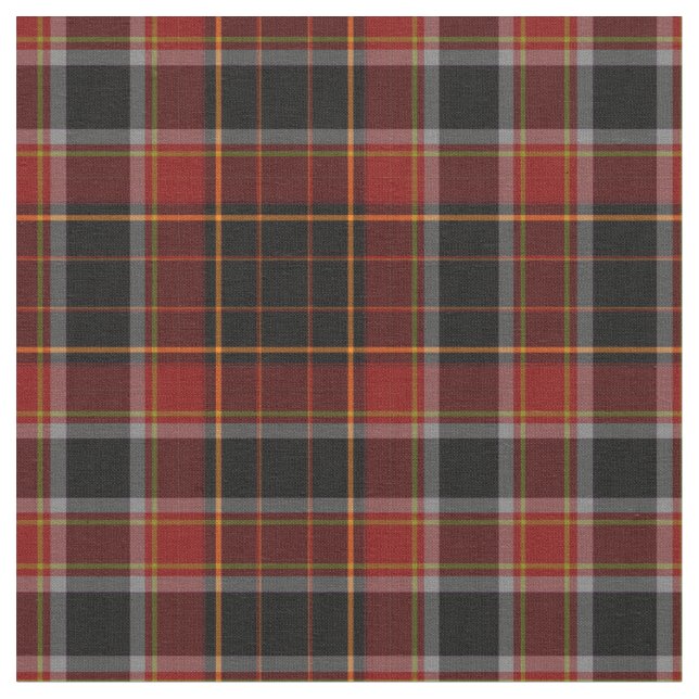 Red Black Grått Gult Tartan Play Tyg (Närbild)