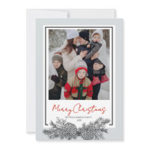 Red Black Grått Modern Elegant Photo jul