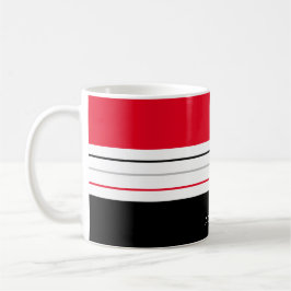 Red Black Grått Rand Kaffemugg