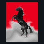 Red Black Grått Rearing Horse Pop Art Poster<br><div class="desc">Vild Horses Digital Artworks,  Paintings,  Bilder och Bilder</div>