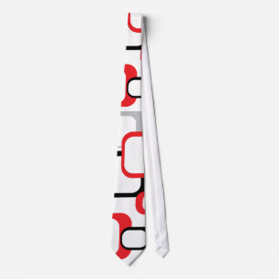 Red Black Grått Retro Square Mönster White Slips