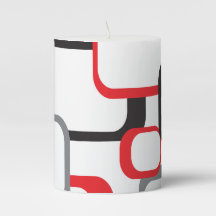 Red Black Grått White Retro Squares Mönster